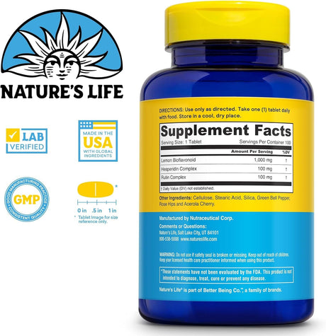 Nature's Life Bioflavonoids 1000mg, 100 Tablets