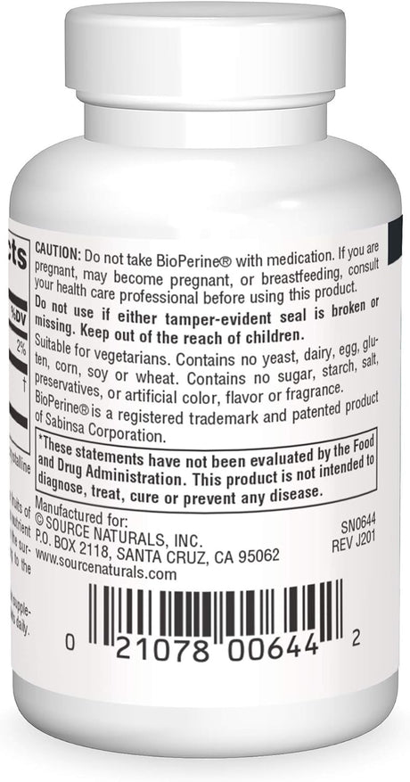 Source Naturals - Bioperine - 10 mg - 120 Tablets