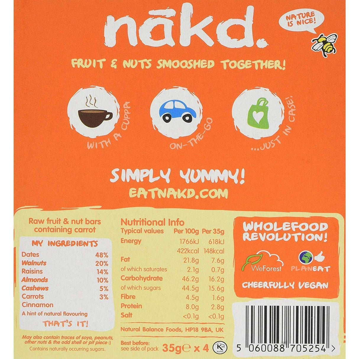 Nakd Carrot Cake Bar 35g (CASE of 18)