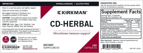 Kirkman Labs CD-Herbal, 180 Capsules (Hypoallergenic)