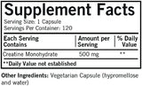 Kirkman Labs (Hypoallergenic) - Creatine 500 mg, 120 Capsules