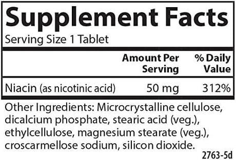 Carlson Labs Niacin 50 mg 300 Tablets