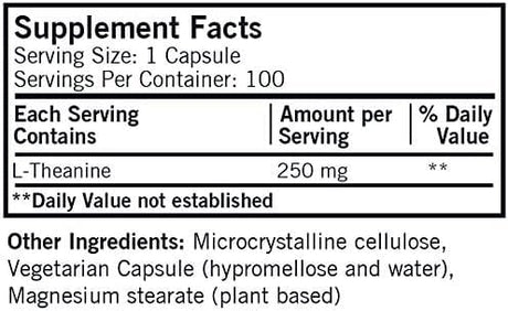 Kirkman Laboratories - L-Theanine (Hypoallergenic) 250mg, 100 Capsules