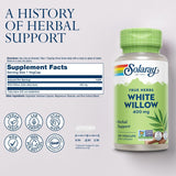 Solaray White Willow, 400 mg, 100 VegCaps