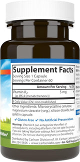 Carlson Labs Vitamin K2 - 5mg - 60 Capsules