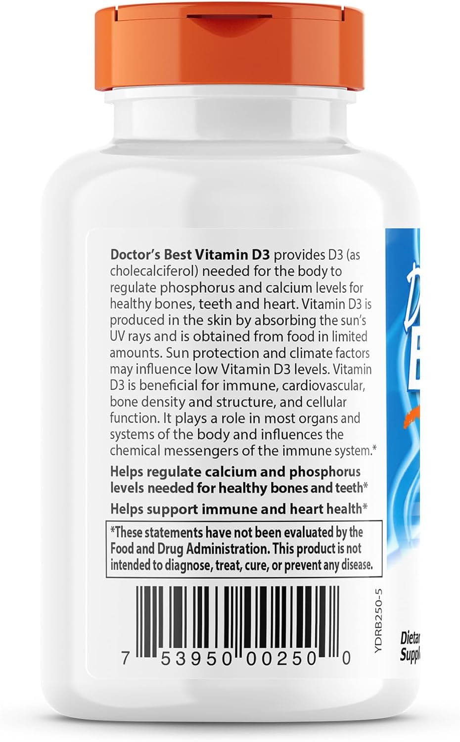 Doctor's Best Vitamin D3 125mcg (5000 IU), 360 Softgels