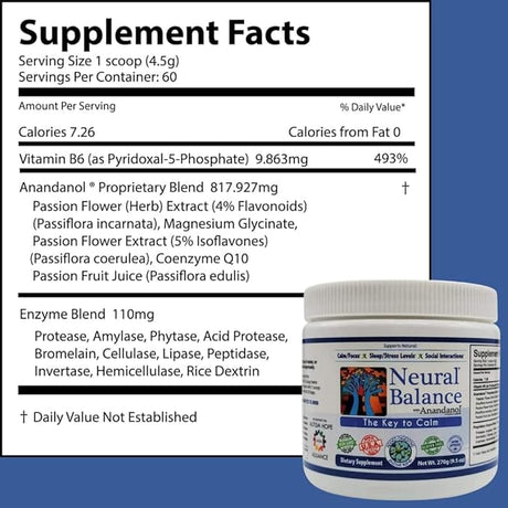 Neural Balance Anandanol with Proprietary Digestive Enzyme Blend, 270g