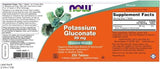 Now Foods Potassium Gluconate 99mg, 250 Tablets