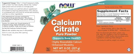 Now Foods Calcium Citrate Pure Powder, 227g