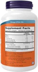 NOW Foods Omega-3, 180 EPA / 120 DHA, 200 Softgels