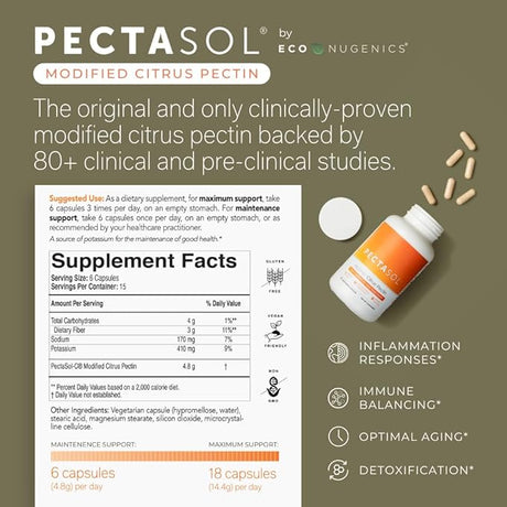 ecoNugenics PectaSol-C (Modified Citrus Pectin) 90 Capsules