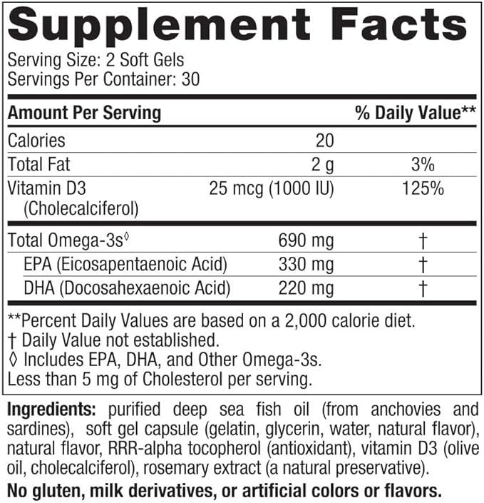 Nordic Naturals Omega-3D 60 Softgels, Lemon Flavour