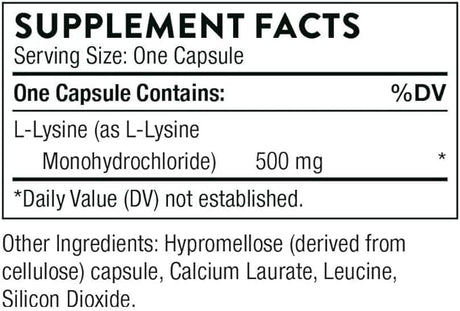 Thorne Research - Lysine, 60 Vegetarian Capsules