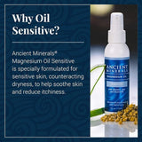 Ancient Minerals Magnesium Oil 4oz Spray - Sensitive (with Allantoin, Organic Chamomile, and Organic Aloe Vera)