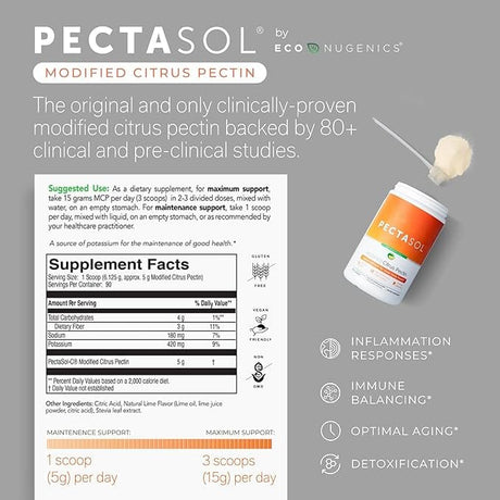 ecoNugenics PectaSol-C (Modified Citrus Pectin) Lime Infusion, 551g