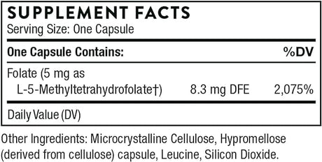 Thorne 5-MTHF Methyl Folate - 15 mg (30 Veg Caps)