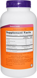 Now Foods Sunflower Lecithin 1200mg, 200 Softgels