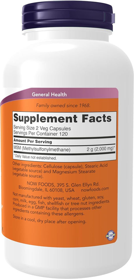 Now Foods - MSM 1000 mg 240 Capsules