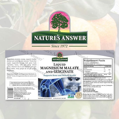 Nature's Answer Liquid Magnesium Malate and Glycinate, 480ml