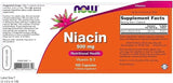 Now Foods Niacin, 500 mg, 100 Capsules