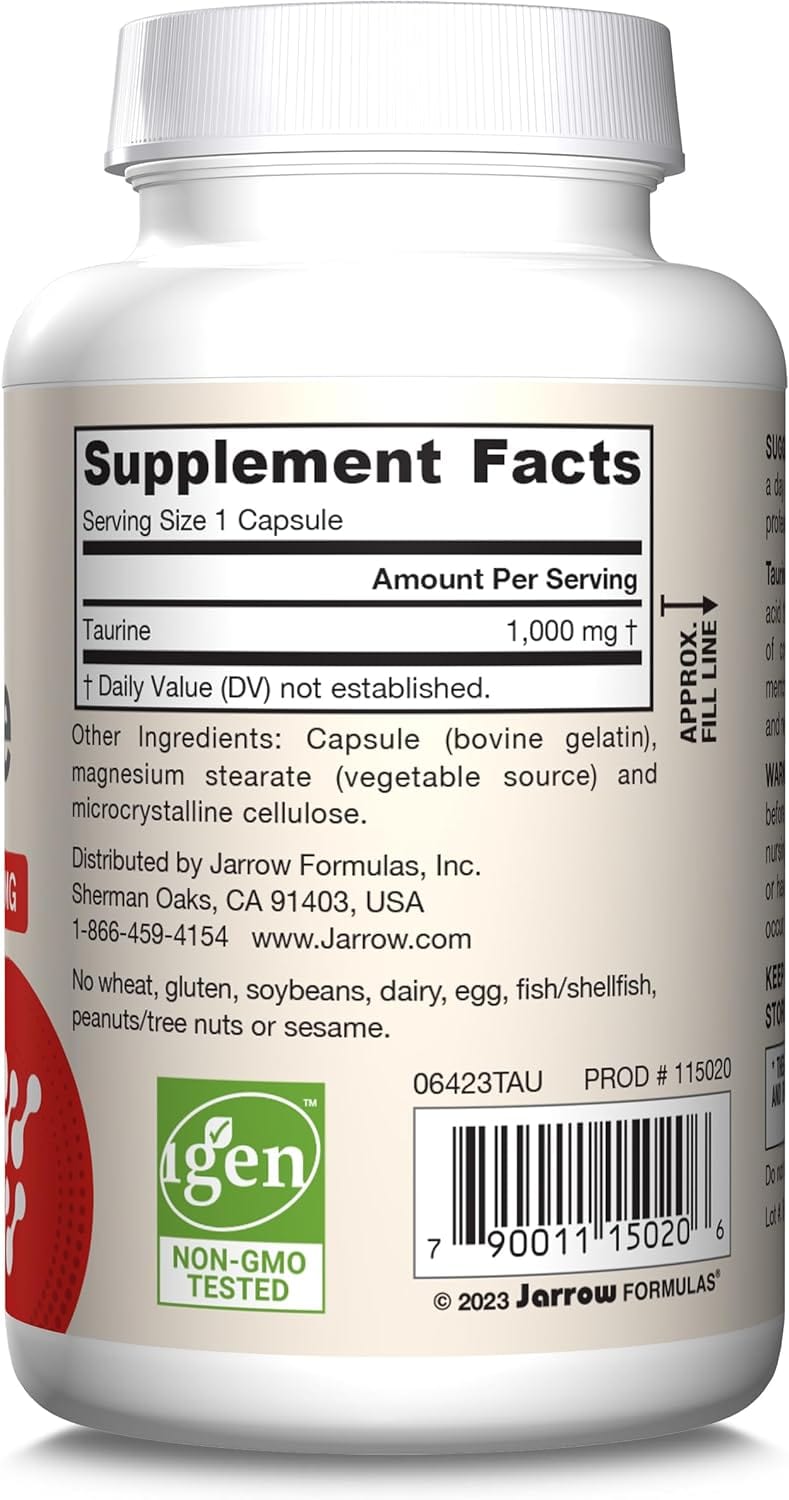 Jarrow Formulas Taurine 1000mg, 100 Capsules