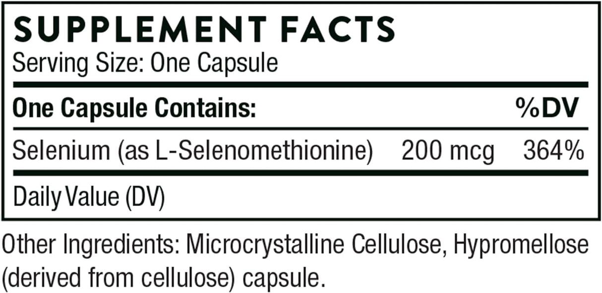 Thorne Research - Selenium (Selenomethionine) 60 Veggie Caps
