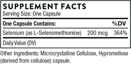 Thorne Research - Selenium (Selenomethionine) 60 Veggie Caps