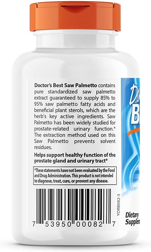 Doctor's Best Saw Palmetto, Standardized Extract with Euromed 320mg, 60 Softgels