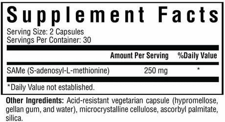 Seeking Health - SAMe - 250 mg - 60 Acid-Resistant Vegetarian Capsules