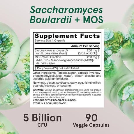 Jarrow Formulas - Saccharomyces Boulardii + MOS, 90 Capsules