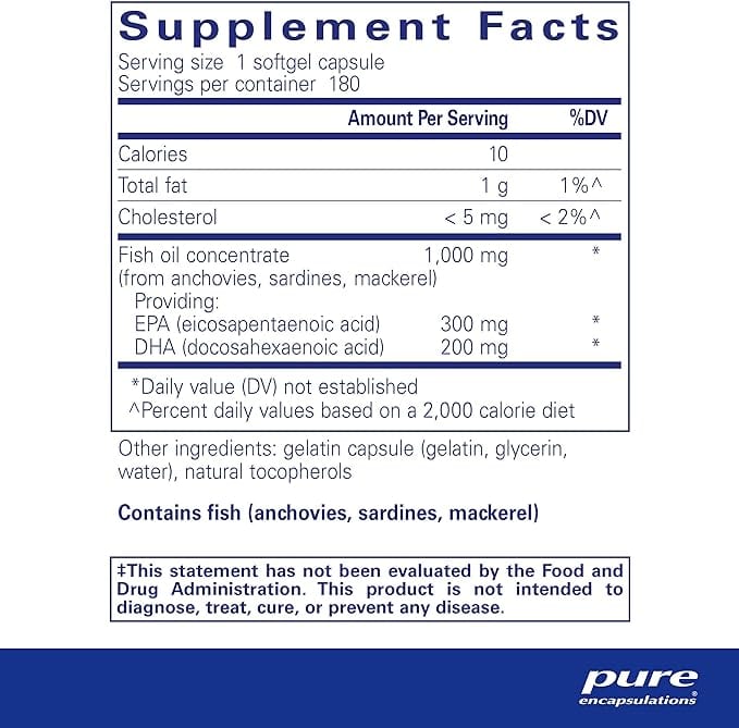 Pure Encapsulations EPA/DHA Essentials 180 softgels