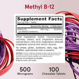 Jarrow Formulas Methyl B12 500mcg, Cherry Flavour, 100 Lozenges