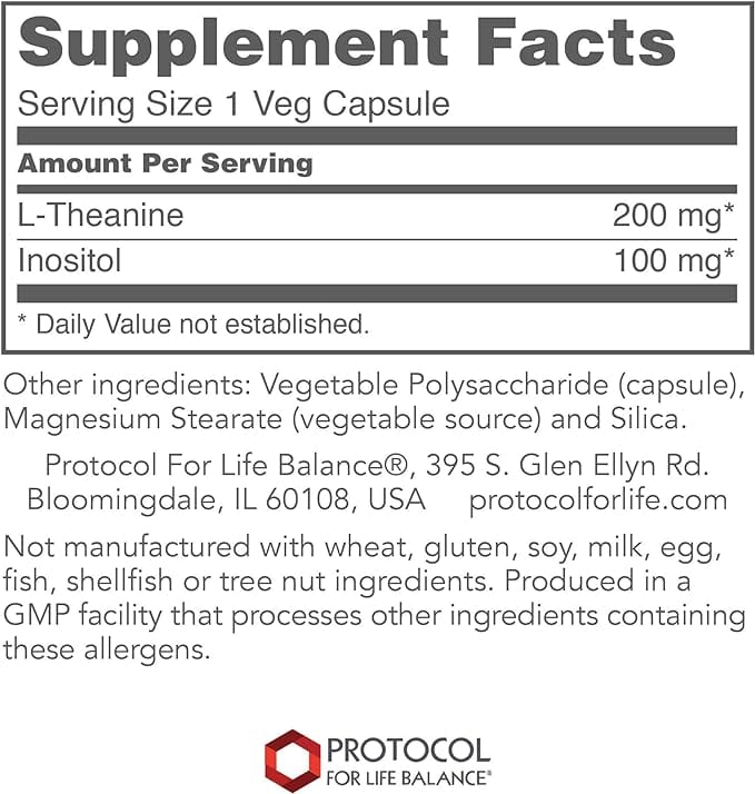 Protocol For Life Balance L-Theanine 200mg 60 vcaps