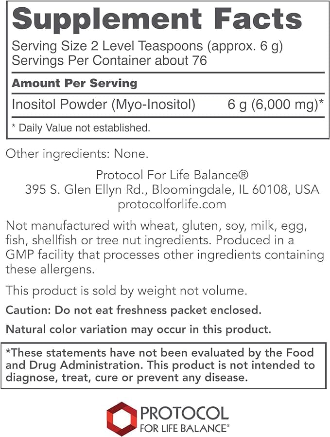 Protocol for Life Balance Myo-Inositol, 1LB