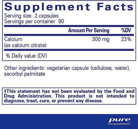 Pure Encapsulations Calcium Citrate 150mg 180 Veg Caps