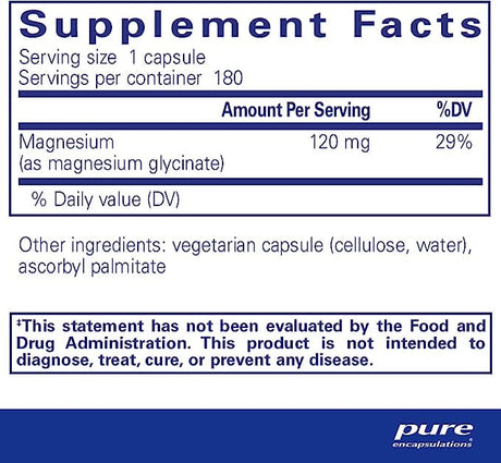 Pure Encapsulations Magnesium (glycinate) 120mg 180 caps