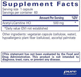 Pure Encapsulations Acetyl-L-Carnitine 500mg, 60 Capsules