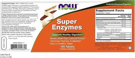 Now Foods Super Enzymes, 180 Tablets