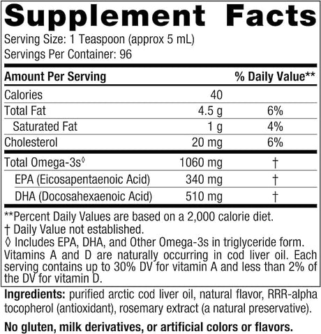 Nordic Naturals Arctic Cod Liver Oil (Orange) 237ml