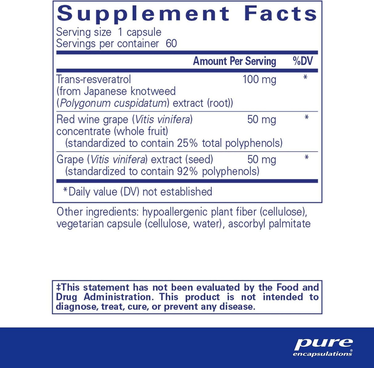 Pure Encapsulations Resveratrol - 60 Capsules