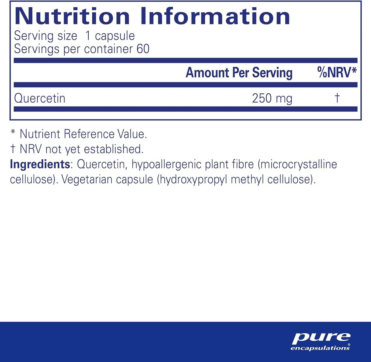 Pure Encapsulations Quercetin 250mg 60 vcaps