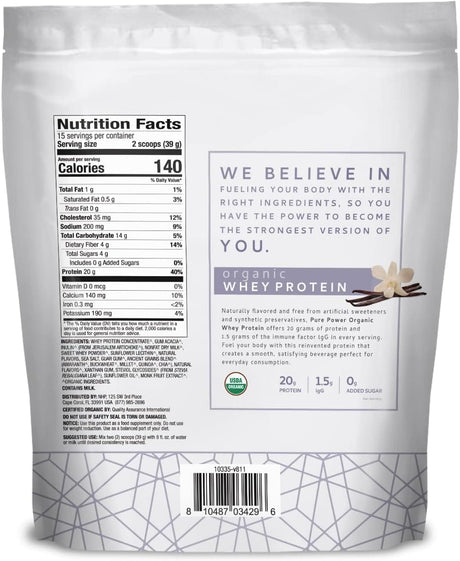 Dr Mercola Pure Power Organic Whey Protein (Vanilla) 20.60 oz (585g)