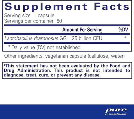 Pure Encapsulations ProFloraGG 25B Lactobacillus rhamnosus, 30 caps