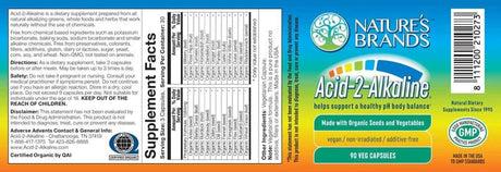 Nature's Brands Acid 2 Alkaline 90 Capsules