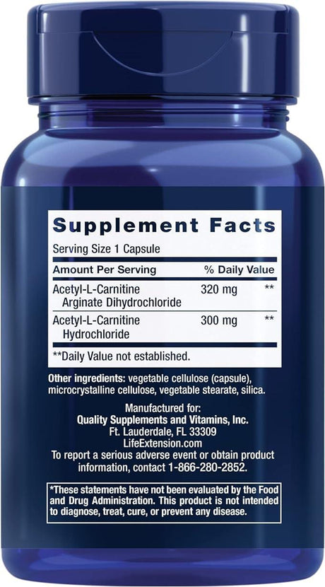 Acetyl-L-Carnitine Arginate, 100 Veggie Caps - Life Extension - welzo