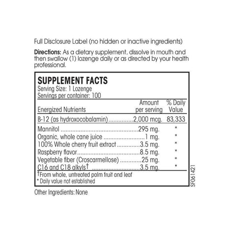 Activated B-12 Guardâ„¢ 2000mcg 100 lozenges - Perque - welzo