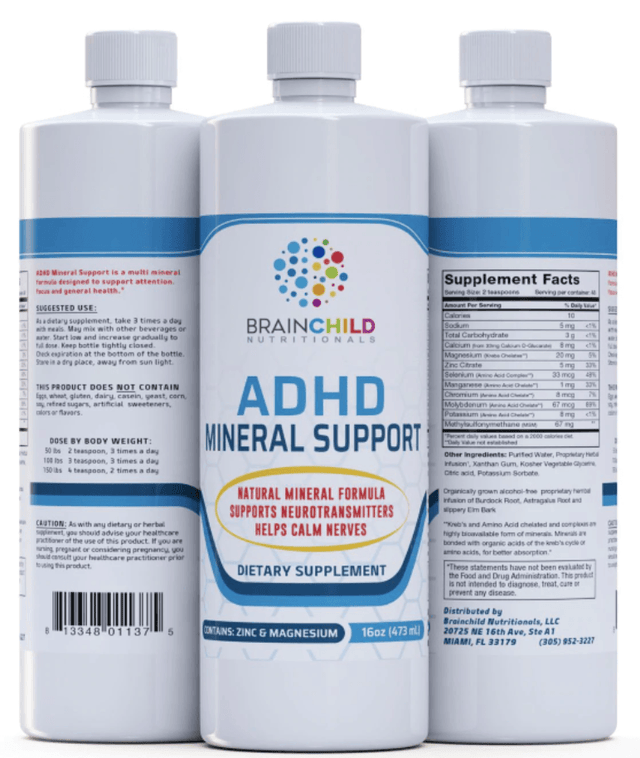 ADHD Mineral Support (16 fl oz) 473ml - BrainChild Nutritionals - welzo