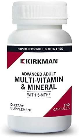 Advanced Adult Multi-Vitamin/Mineral with 5-MTHF, 180 Capsules - Kirkman Labs - welzo