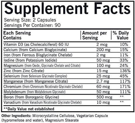 Advanced Mineral Support, 180 Capsules - Kirkman Labs - welzo