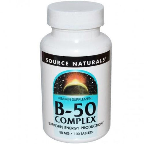 B-50 Complex, 50 mg, 100 Tablets - Source Naturals - welzo